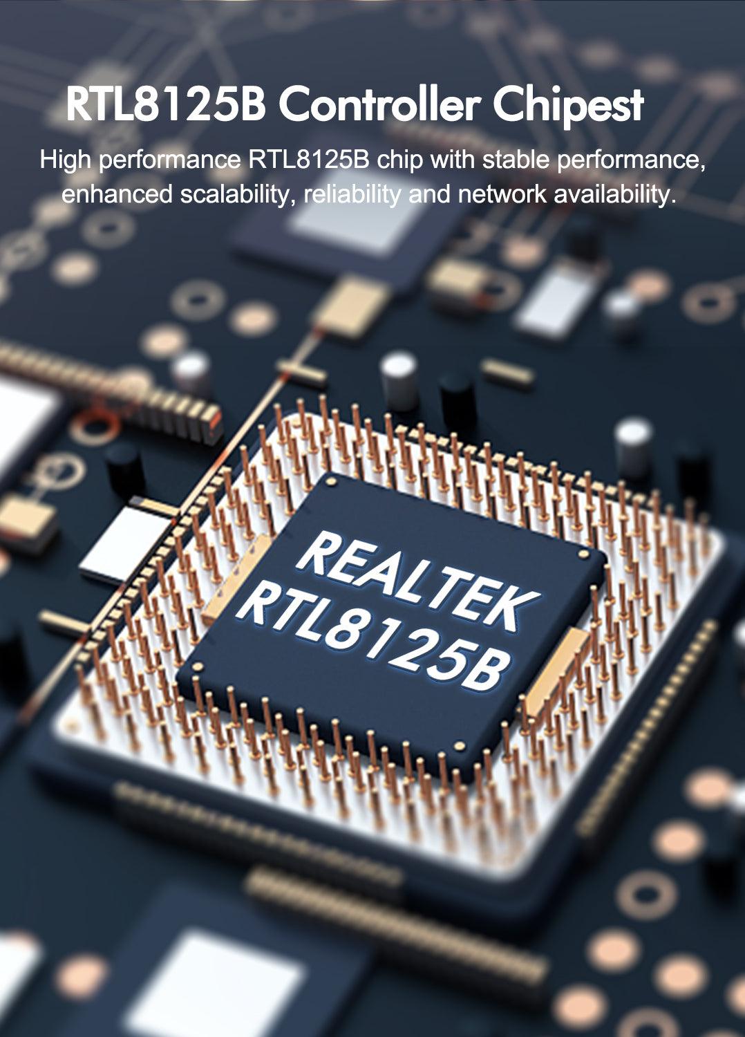 2.5Gb PCIe Network Card, NICGIGA 2.5 Gigabit Ethernet Interface Adapter, with Realtek RTL8125B, Wake on LAN, 2.5G NIC Compliant Windows/Linux/MAC OS