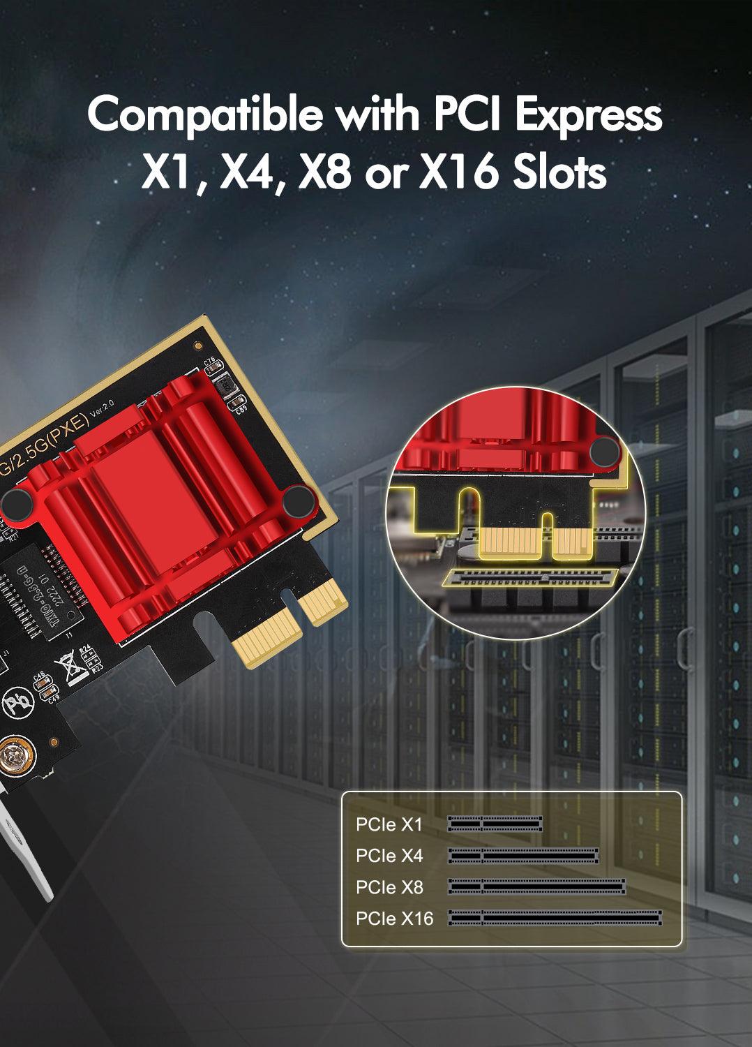 2.5Gb PCIe Network Card, NICGIGA 2.5 Gigabit Ethernet Interface Adapter, with Realtek RTL8125B, Wake on LAN, 2.5G NIC Compliant Windows/Linux/MAC OS