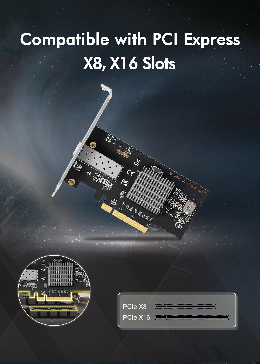 10Gb SFP PCI-e Network Card, Intel 82599(X520-DA1) Controller, NICGIGA 10Gbps Ethernet Adapter, 10Gbe SFP Port, 10G NIC Card, Support Windows/Windows Server/Linux/VMware