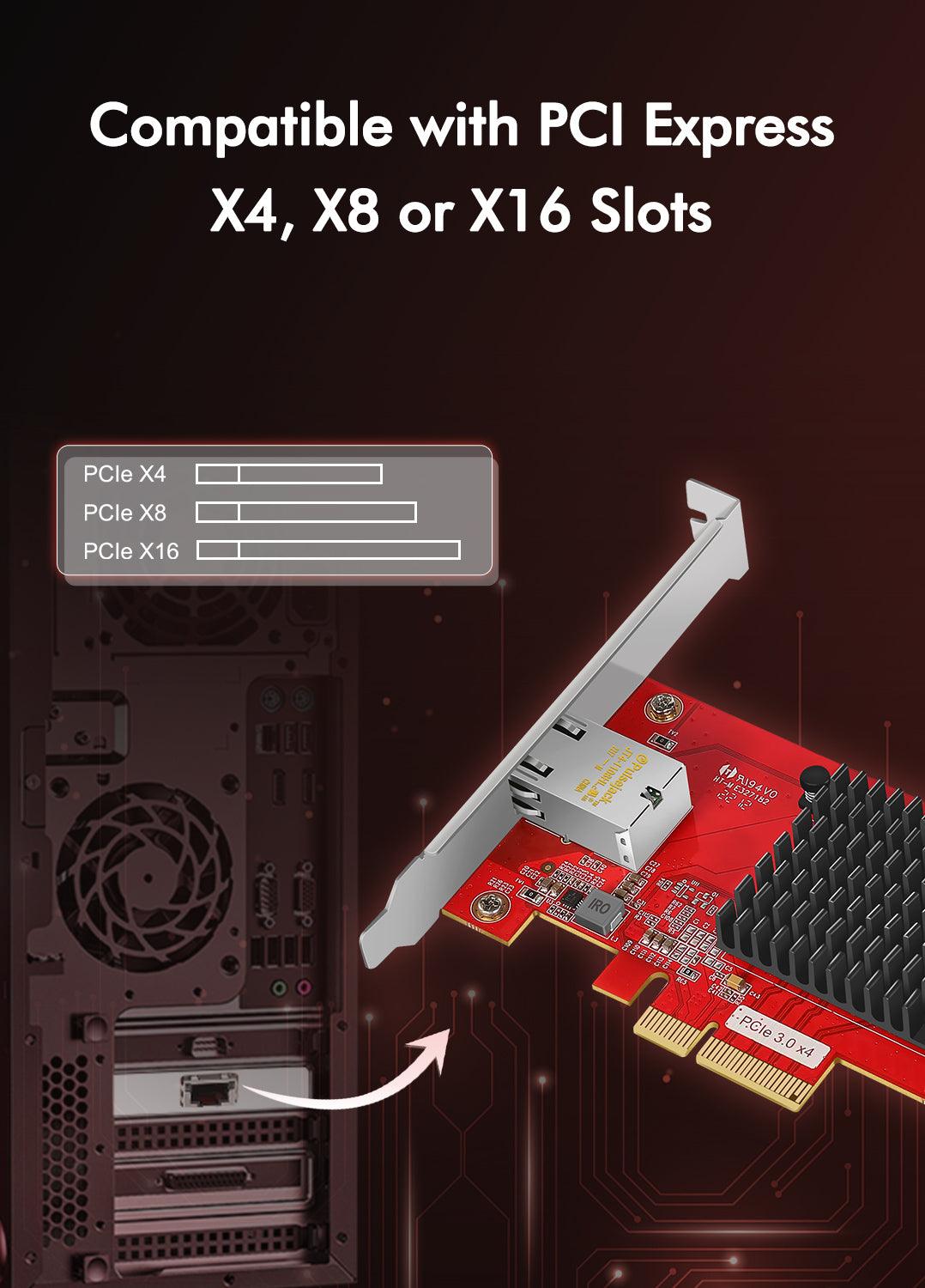 10Gb Base-T PCI-e Network Card, Marvell AQtion AQC107 Controller, NICGIGA 10G Ethernet Adapter, 10Gbe RJ45 Port NIC Card, Support Windows/WindowsServer/Linux/VMware