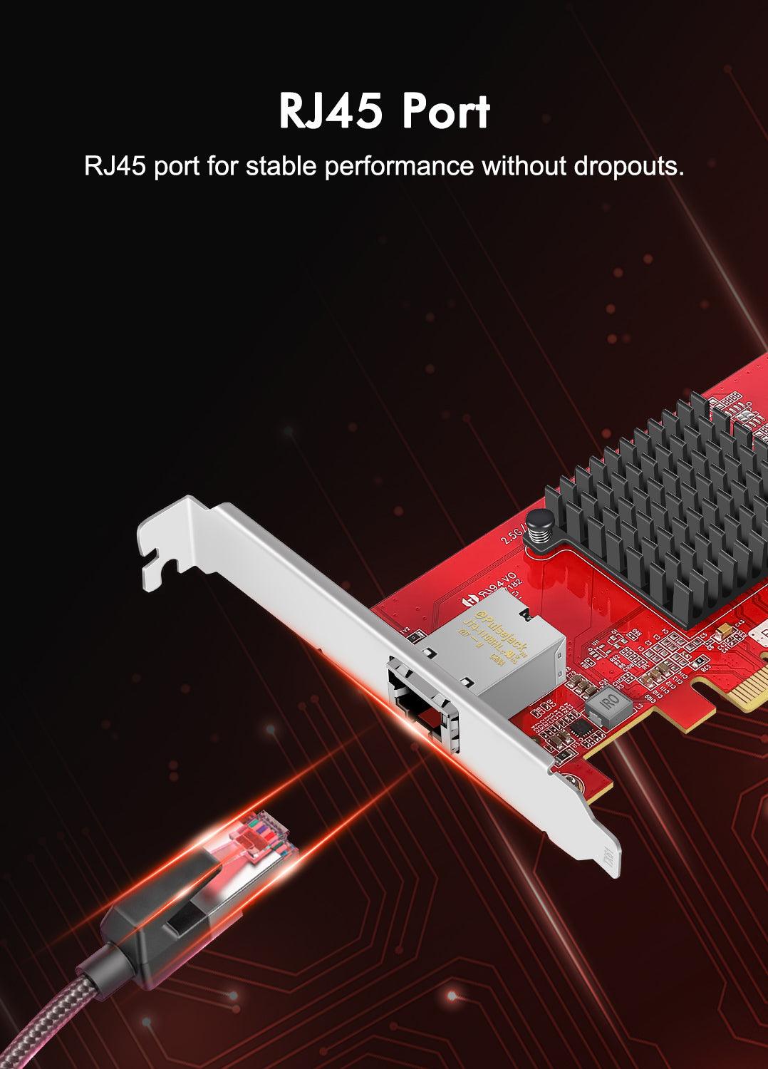 10Gb Base-T PCI-e Network Card, Marvell AQtion AQC107 Controller, NICGIGA 10G Ethernet Adapter, 10Gbe RJ45 Port NIC Card, Support Windows/WindowsServer/Linux/VMware