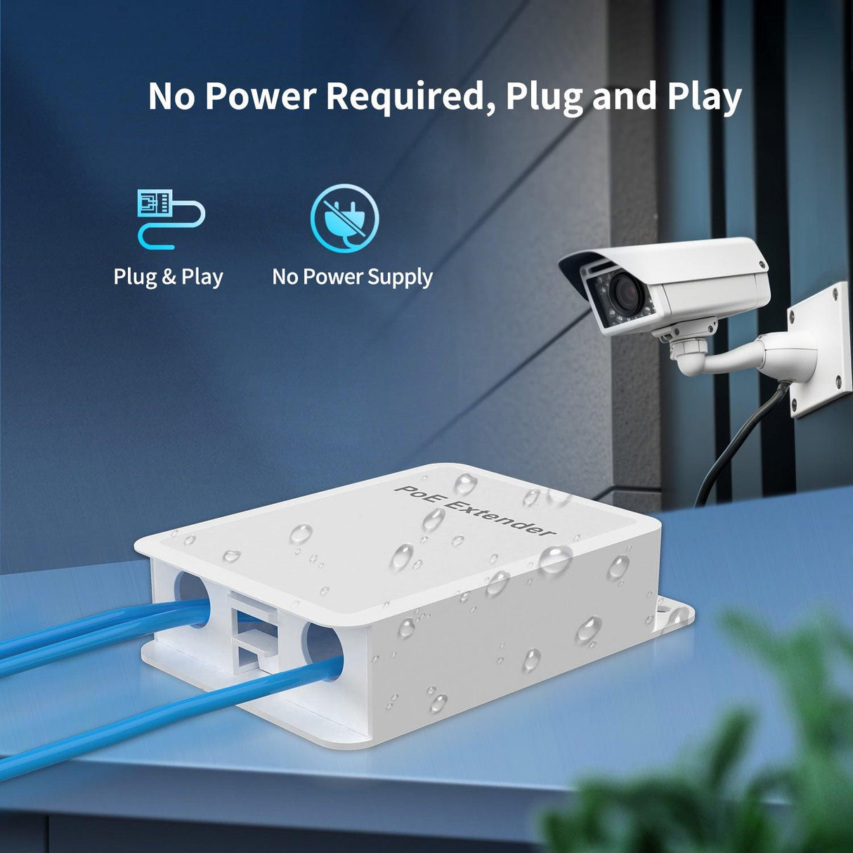 Outdoor Gigabit PoE Extender 1 in 3 Out, NICGIGA 4 Port PoE Repeater Waterproof, Vlan, Extend 100 Meters(328 ft), IEEE 802.3af/at Power Over Ethernet PoE Splitter. - NICGIGA