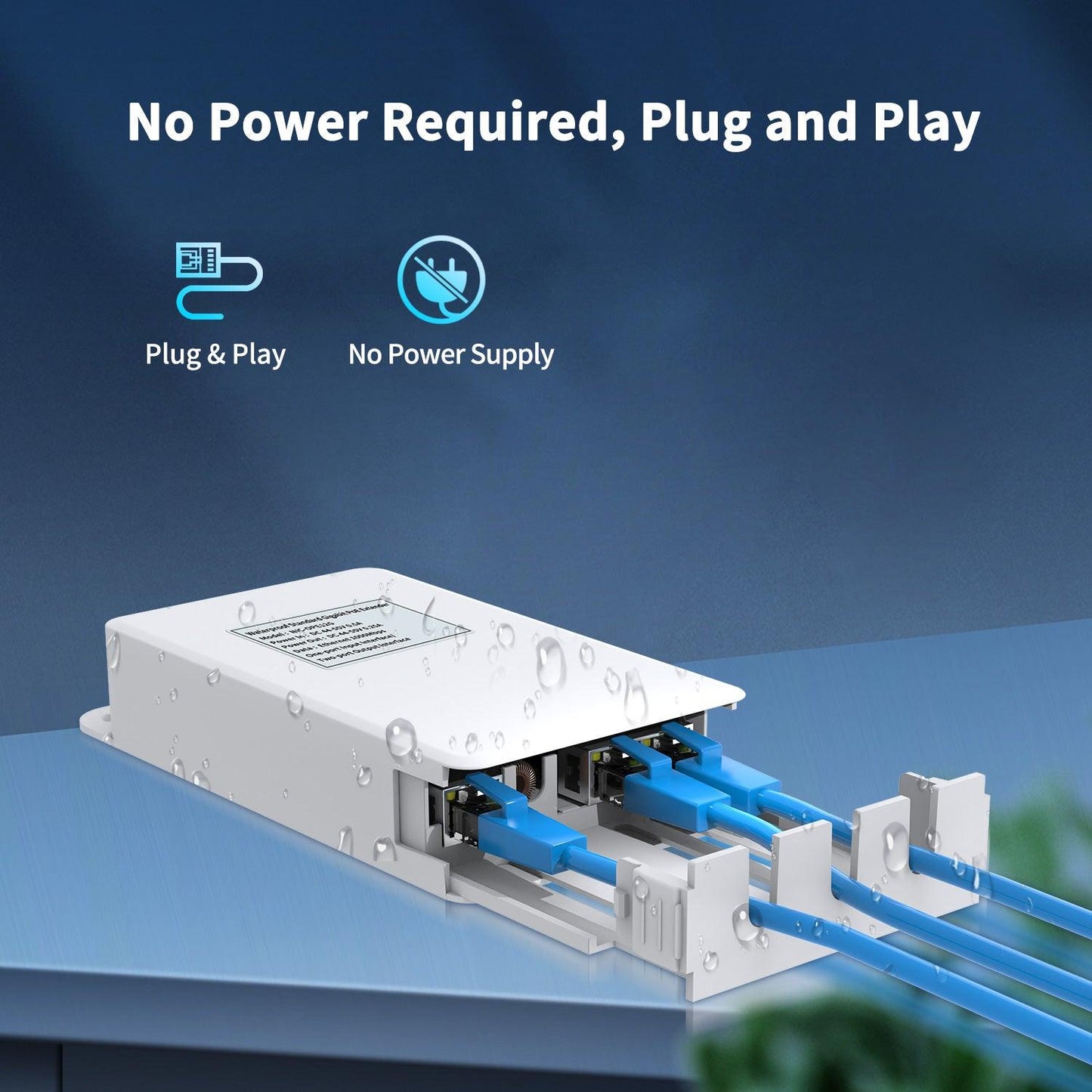 Gigabit Outdoor Waterproof PoE Extender, NICGIGA 2 Port PoE Repeater 100 Meters(328 ft), IEEE 802.3af/at Power Over Ethernet PoE Splitter, Supplies 15.4w PoE or 30w PoE+