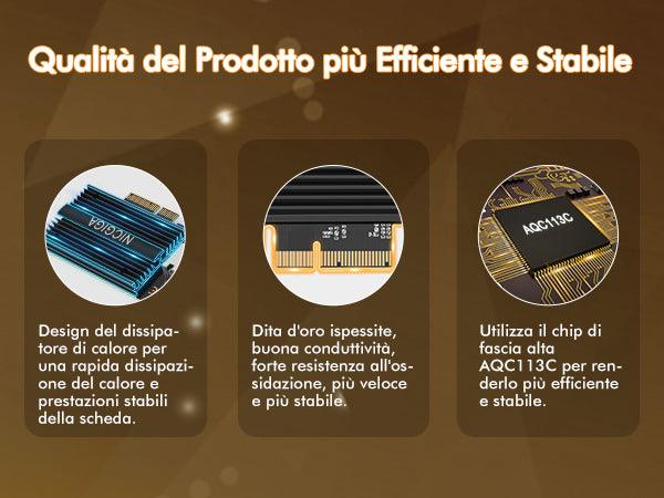 10G Base-T PCI-e Network Card, Marvell AQtion AQC113C Controller, NICGIGA 10Gb Ethernet Adapter, 10Gbe RJ45 Port NIC Card, Windows10/11/Windows Server