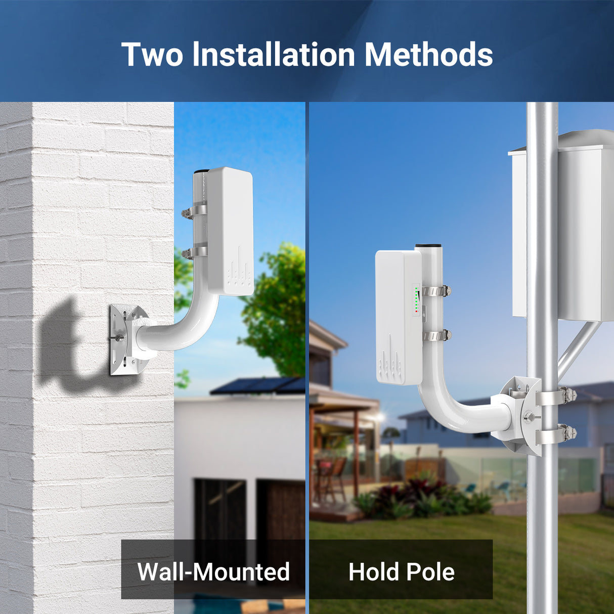 NICGIGA Wireless Bridge Bracket Mount, Pole and Wall-Mounted Mount for Outdoor Point to Point AP Access Client Bridge CPE, 2-Pack