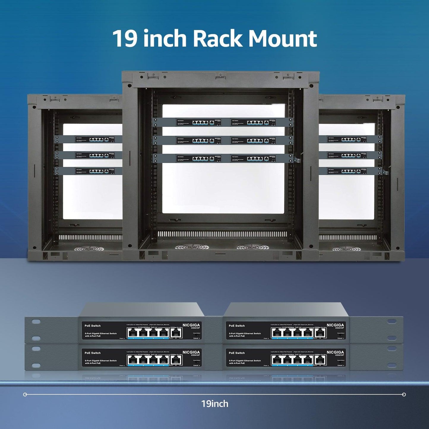 4 Port Gigabit PoE Switch Unmanaged with 4 Port IEEE802.3af/at PoE+@120W, 1 x 1000Mbps Uplink, NICGIGA 5 Port Network Power Over Ethernet Switch, VLAN Mode, Desktop/Wall-Mount.