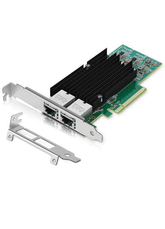 10Gb Dual LAN Base-T PCI-e Network Card, Intel X540 Controller, NICGIGA 10Gbps Ethernet Adapter, 2 * 10Gbe RJ45 Port ， 10G NIC Card, Support Windows/Windows Server/Linux/Vmware/ESX