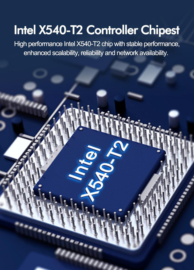 10Gb Dual LAN Base-T PCI-e Network Card, Intel X540 Controller, NICGIG ...