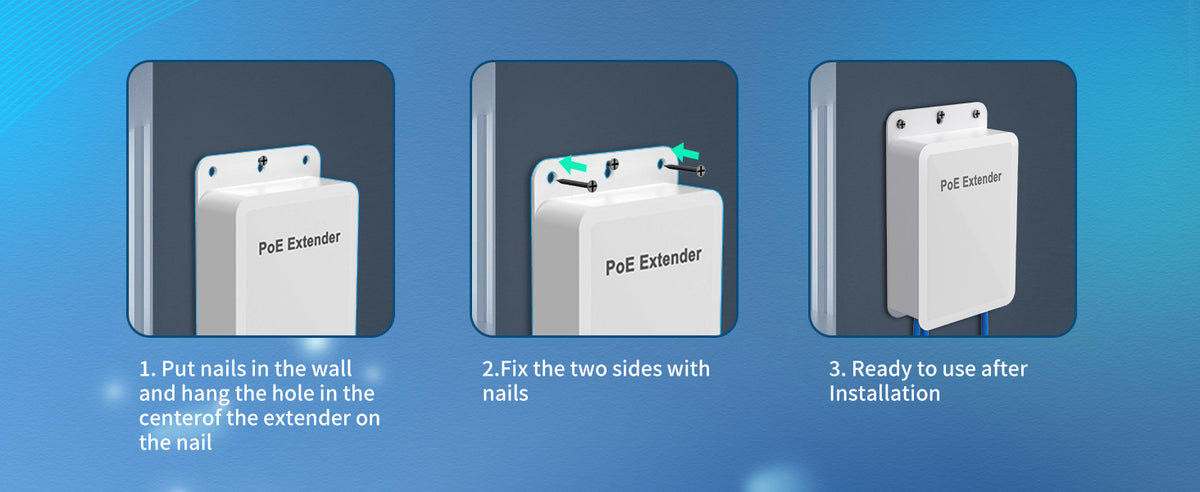 Do Module Extender Outdoor Gigabit PoE Extender 1 in 3 Out, NICGIGA 4 Port PoE Repeater W