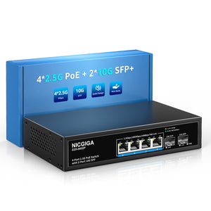 4 ports 2,5G PoE ➕ Liaison montante 2 x 10G SFP+