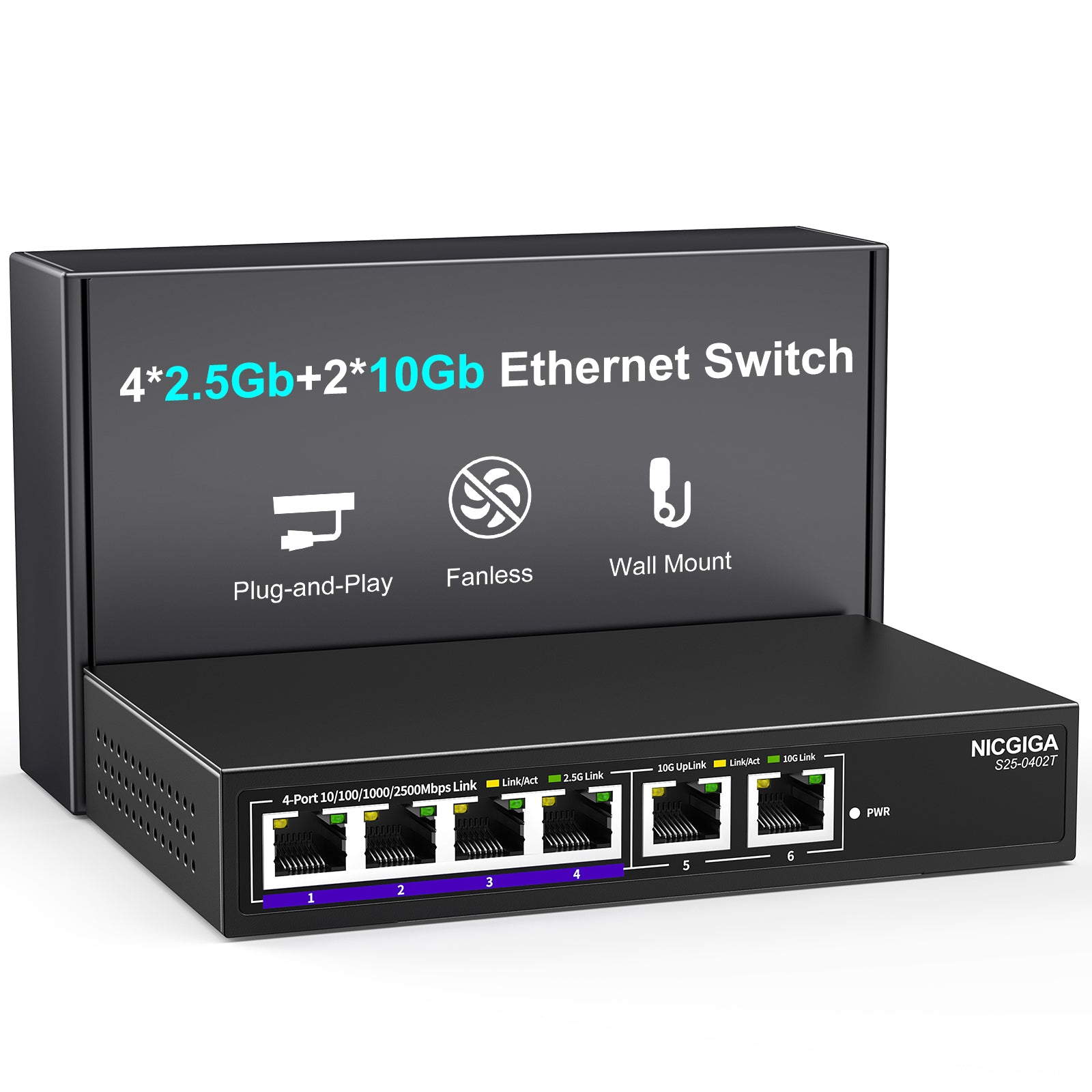 10GBase-T Ethernet Switches | Unmanaged 10G RJ45 Switch – NICGIGA