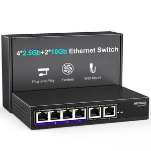 2 Port 10G RJ45 ➕ 4 x 2.5G Switch
