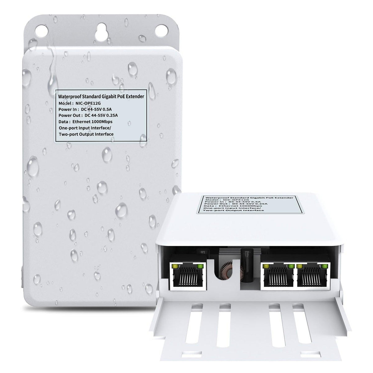 Poe Extender Module Gigabit Outdoor Waterproof PoE Extender, NICGIGA 2 Port PoE Repeater 1