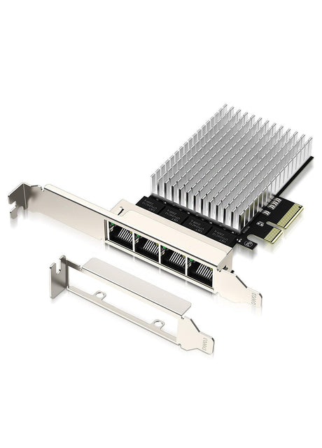 4 Port 2.5Gb PCIe Network Card, 4 Port 2.5 Gigabit Ethernet Interface Adapter, with Realtek RTL8125B, Support NAS/PC, 2.5G NIC Compliant Windows/Linux/MAC OS - NICGIGA
