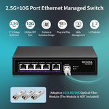 6 Port 2.5G Web Smart Managed Ethernet Switch, 5x2.5Gbps Base-T&1x 10Gbps SFP Uplink, QoS/VLAN/IGMP/LAG Network Function, Ideal for 2.5Gb Network NAS/PC,WiFi6 Router,Wireless AP.