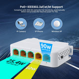 PoE Extender 1 in 4 Out, NICGIGA 5 Port 802.3af/at/bt PoE Repeater, Vlan, Extend 100 Meters(328 ft), Power Over Ethernet PoE Splitter. - NICGIGA