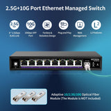 8 Port 2.5G Web Smart Managed Ethernet Switch with 10Gbps SFP Uplink,Compatible with 100/1000/2500Mbps Network, 2.5Gbps Management Switch Easy for 2.5Gb NAS,PC,WiFi6 Router,Wireless AP. - NICGIGA