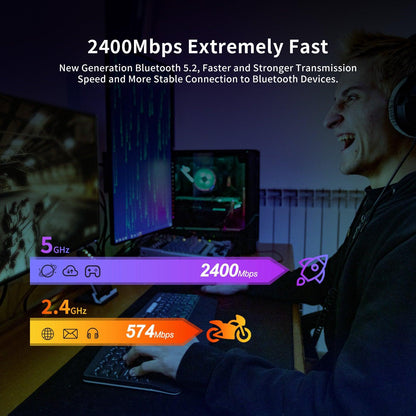 WiFi 6 Wireless Card Intel AX200 NGW, Bluetooth 5.2, 2400Mbps Network Adapter for Laptop Support Windows 10/11 (64bit) M.2/NGFF