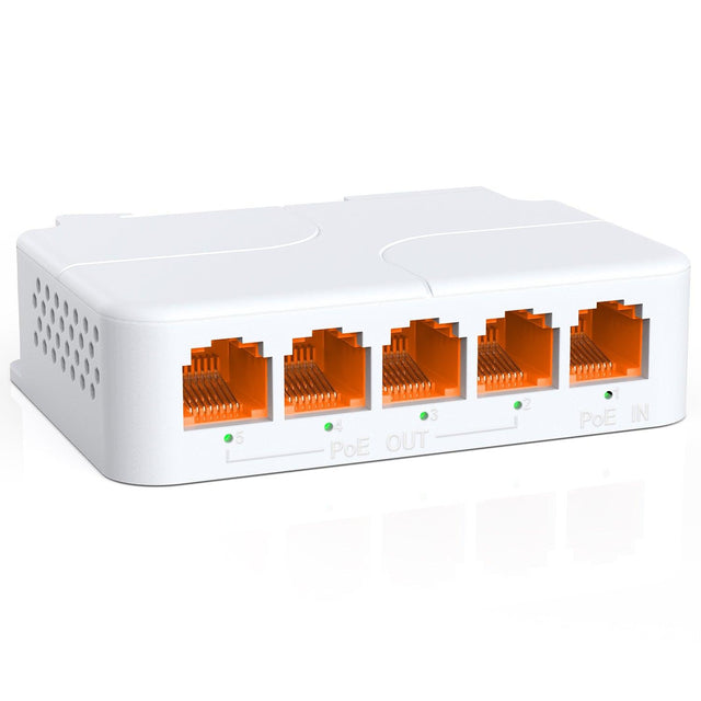 PoE Extender 1 in 4 Out, NICGIGA 5 Port 802.3af/at/bt PoE Repeater, Vlan, Extend 100 Meters(328 ft), Power Over Ethernet PoE Splitter. - NICGIGA