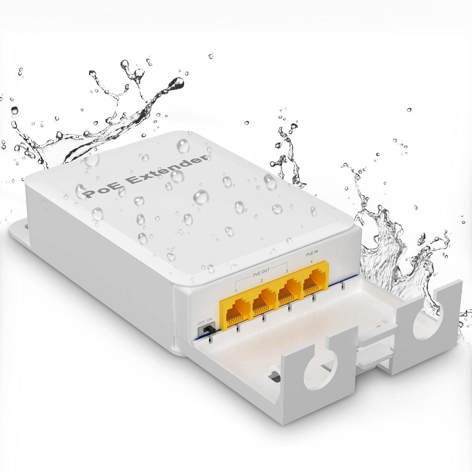 Gigabit PoE Extender 1 in 3 Out, Outdoor Waterproof Design | NICGIGA