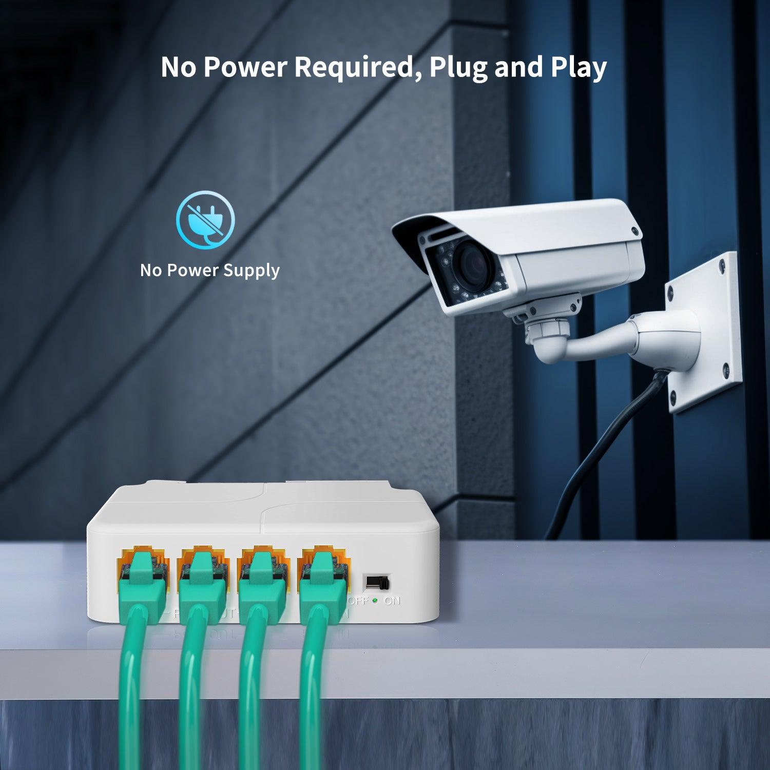 1 in 3 Out Gigabit PoE Extender, NICGIGA 3 Port PoE Repeater 100 Meter