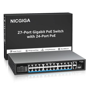 24 Port 1000Mbps PoE ➕ 3 x Gigabit Uplink