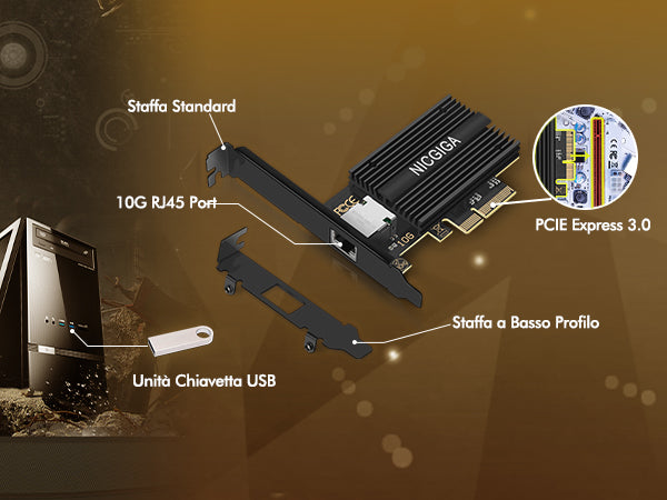 10G Base-T PCI-e Network Card, Marvell AQtion AQC113C Controller, NICGIGA 10Gb Ethernet Adapter, 10Gbe RJ45 Port NIC Card, Windows10/11/Windows Server