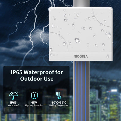 Outdoor Waterproof 4-Port Gigabit PoE Switch with 4 Port PoE+@78W + 1000Mbps Uplink Port, NICGIGA 5 Port IEEE802.3af/at Power Over Ethernet Switch Unmanaged with VLAN Function, Plug & Play