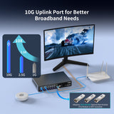 16 Port 2.5G ➕ 2 Port 10G SFP+ Ethernet Switch, NICGIGA 18 Port 2.5Gb Network Switch Unmanaged, Plug & Play, Desktop or 19-inch Rack Mount, Fanless Metal Design.