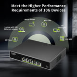 5 Port 10G Ethernet Switch Unmanaged,with 5X 10Gb Base-T RJ45 Ports, NICGIGA 10Gbps Network Switch Easy for 10G NAS,PC,WiFi7 Router,10G Adapter/NIC. Desktop or 19-inch Rack Mount, Plug and Play. - NICGIGA