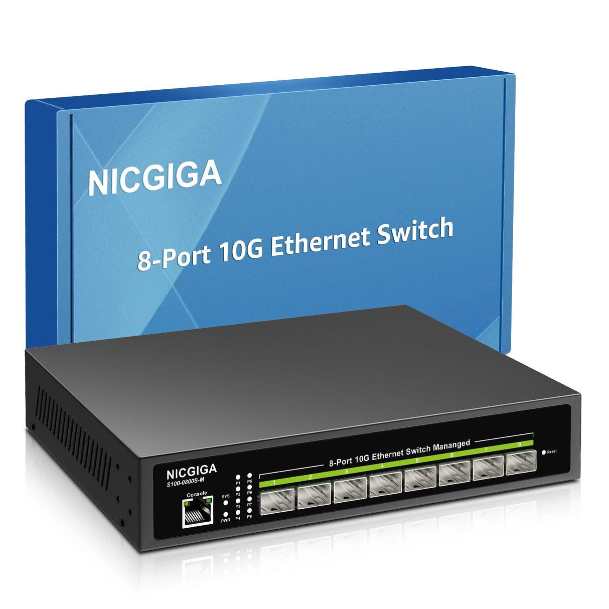 NICGIGA 8 Port 10G Ethernet Switch，S100-0800S-M - NICGIGA