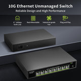 NICGIGA 8 Port 10G Ethernet Switch Unmanaged,with 8X 10Gb Base-T Ports, 10Gbps Network Switch Easy for 10G NAS,PC,WiFi7 Router,10G Adapter/NIC. Desktop or 19-inch Rack Mount, Plug and Play. - NICGIGA