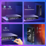 NICGIGA 5 Port 2.5G Ethernet Switch with 10G SFP Uplink, Unmanaged 2.5Gb Network Switch, Plug & Play, Desktop/Wall-Mount, Fanless Metal Design. - NICGIGA