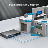 16 Port 2.5Gb Ethernet Switch Unmanaged, NICGIGA 16 Port 2.5G Network Switch, Plug & Play, Desktop or 19-inch Rack Mount, Fanless Metal Design.